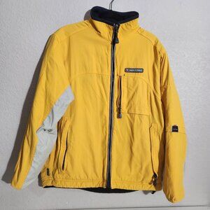 Abercrombie & Fitch Jacket Mens Large Yellow Gray Fleece Lined Full Zip Outdoor